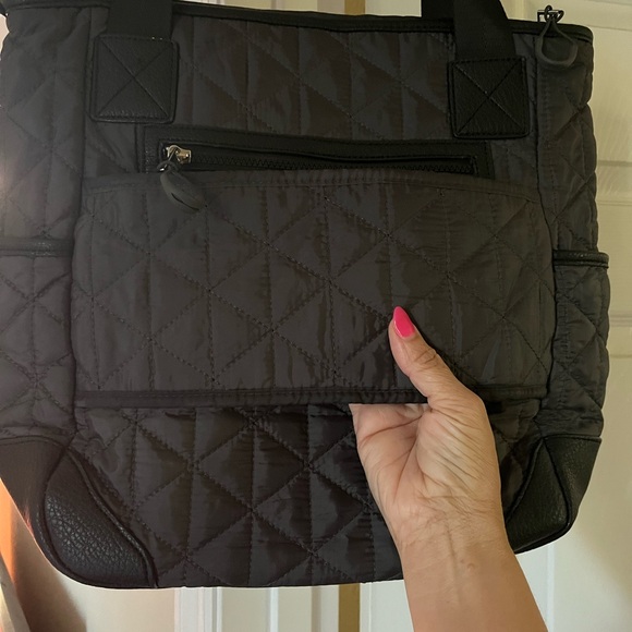 Used once or twice Black Quilted Tote Bag - Picture 3 of 4